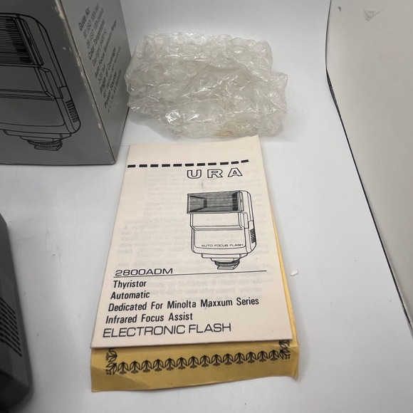 URA 2800ADM Auto Focus Flash 2800AD Series For‎ Minolta Maxxum W/ Box Manual - Picture 4 of 11